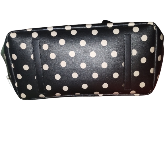 Kate Spade tan and black polka dot diaper bag with clip on strap (slightly used) - Picture 6 of 6